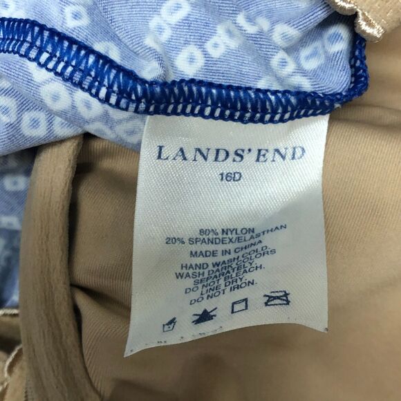 Lands' End Women Swimwear Swim Tankini Top Size 16D Blue Underwire B319 -26 - Picture 5 of 14